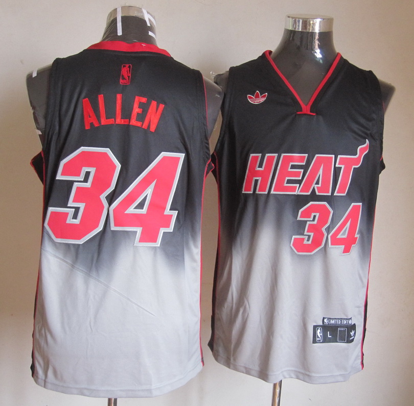  NBA Miami Heat 34 Ray Allen Fadeaway Fashion Swingman Jersey
